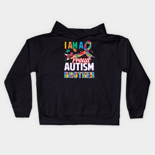 I Am A Proud Autism Brother Autism Awareness Ribbon Kids Hoodie